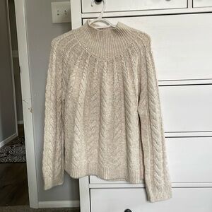 New Beige Knox Rose Cable Knit Sweater